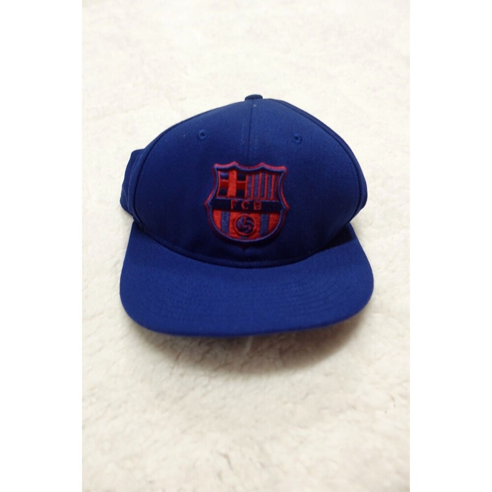 Nike FC Barcelona FBC Hat Cap Adjustable Leather SnapBack Blue/Red Soccer Futbol